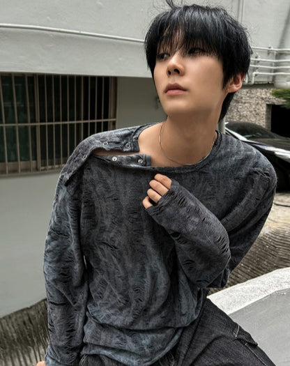 zeneric grunge 4 button long-sleeved t-shirt