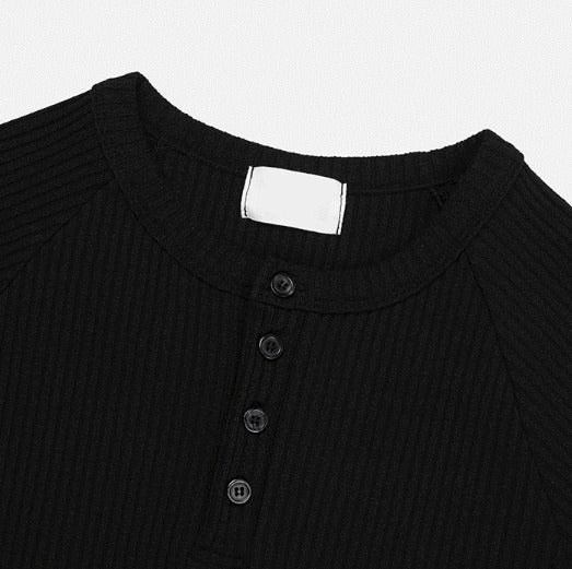 Muscle Fit Henry Neck Short-Sleeved Knitwear