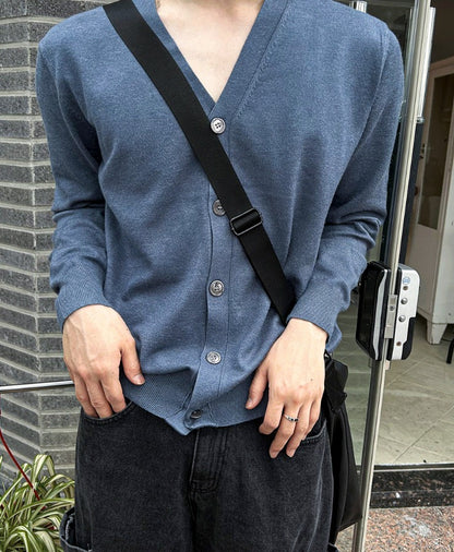 Ocean Cashmere V-neck Cardigan