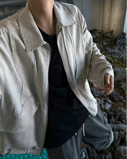 Linen Bomber Summer Jacket