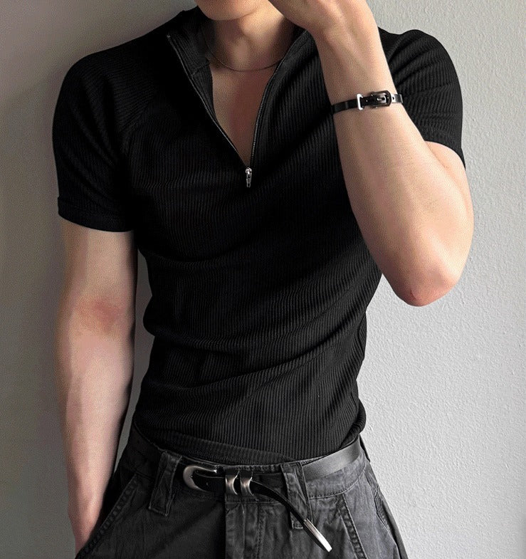 Muscle Fit Half-Zip Short Sleeve Tee