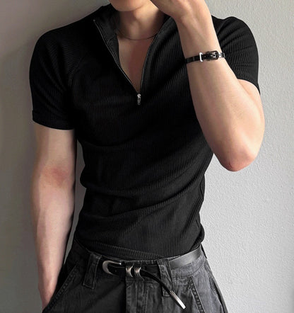 Muscle Fit Half-Zip Short Sleeve Tee