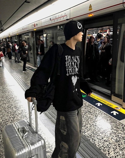 Black street knitwear