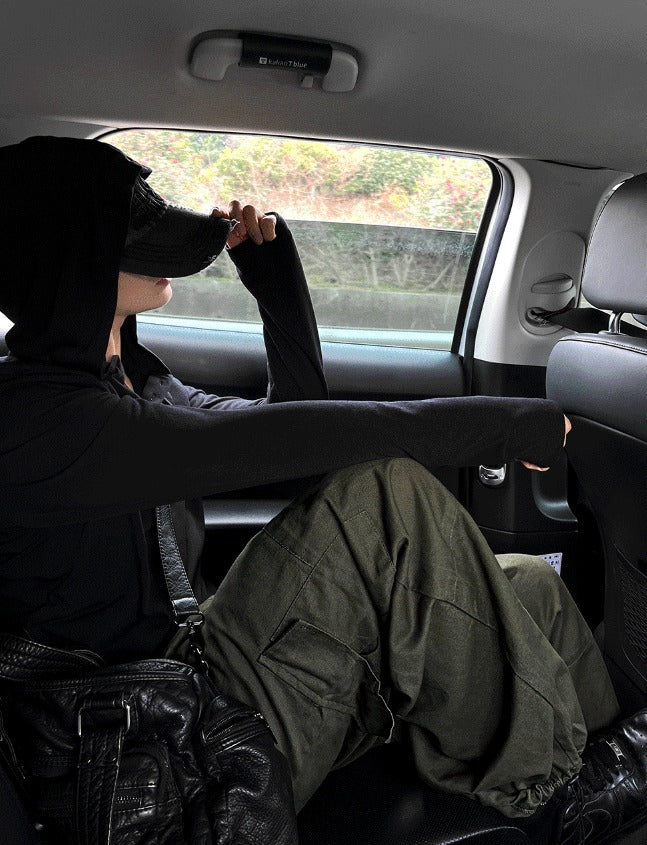 Henley Neck Hood Long-sleeve