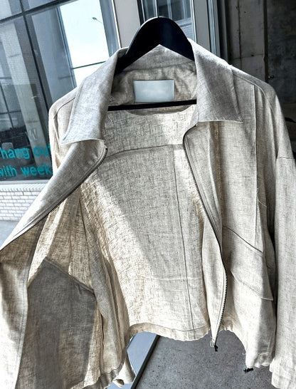 Linen Bomber Summer Jacket