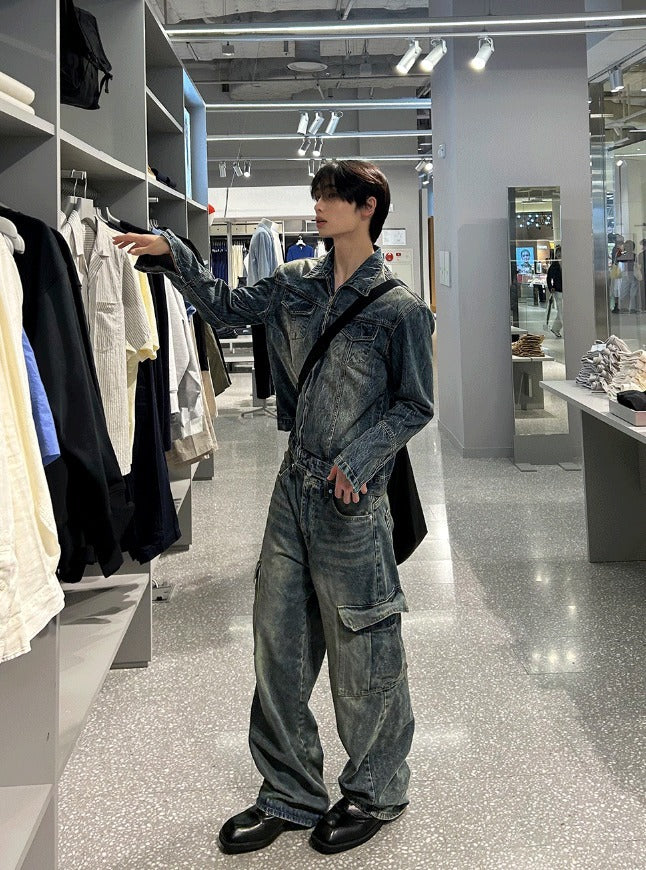 Real Washed Cargo Denim