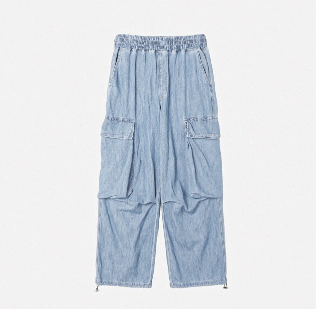 Summer Cool Cargo Banding Denim Pants