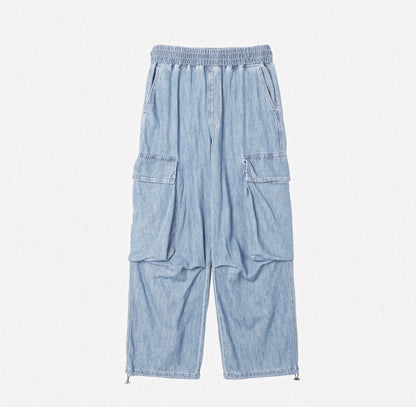 Summer Cool Cargo Banding Denim Pants