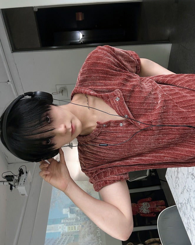 Beloa Golgi Henley Neck Short Sleeve