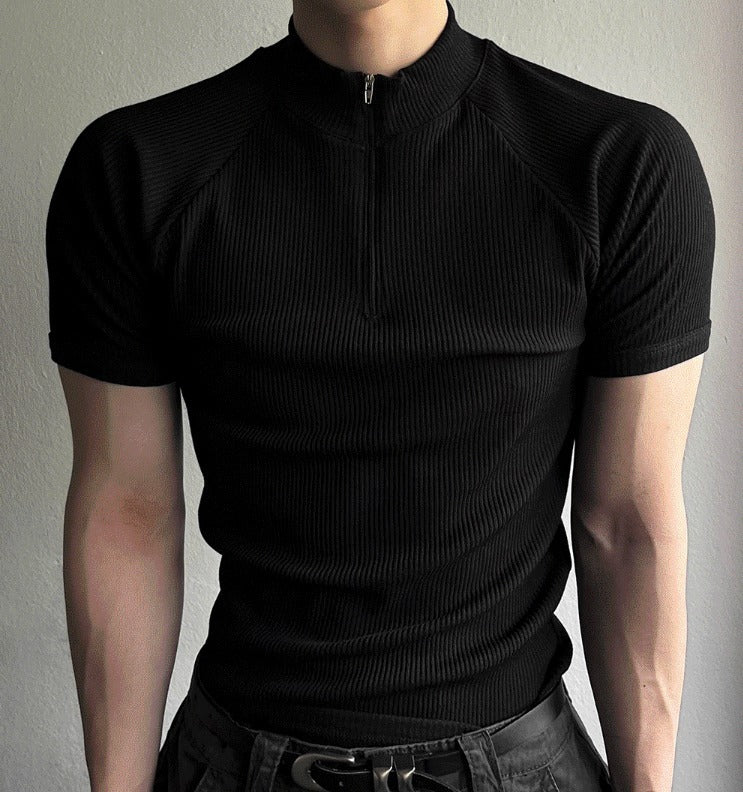 Muscle Fit Half-Zip Short Sleeve Tee