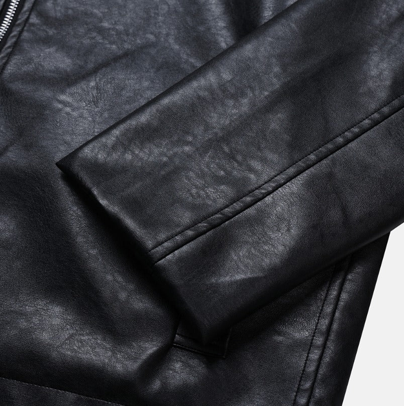 Concrete Crack Leather Jacket