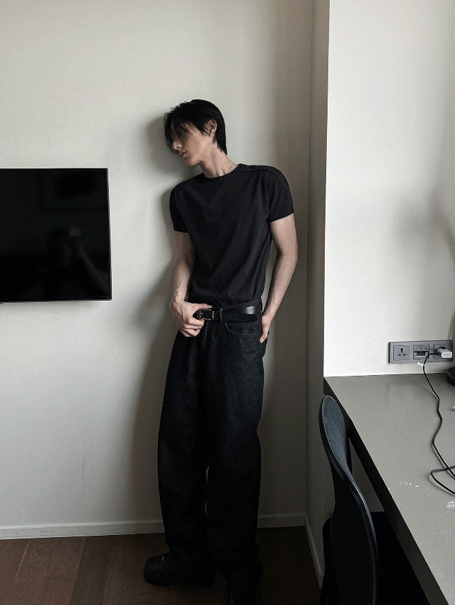 Cutting muscle-fit T-shirt