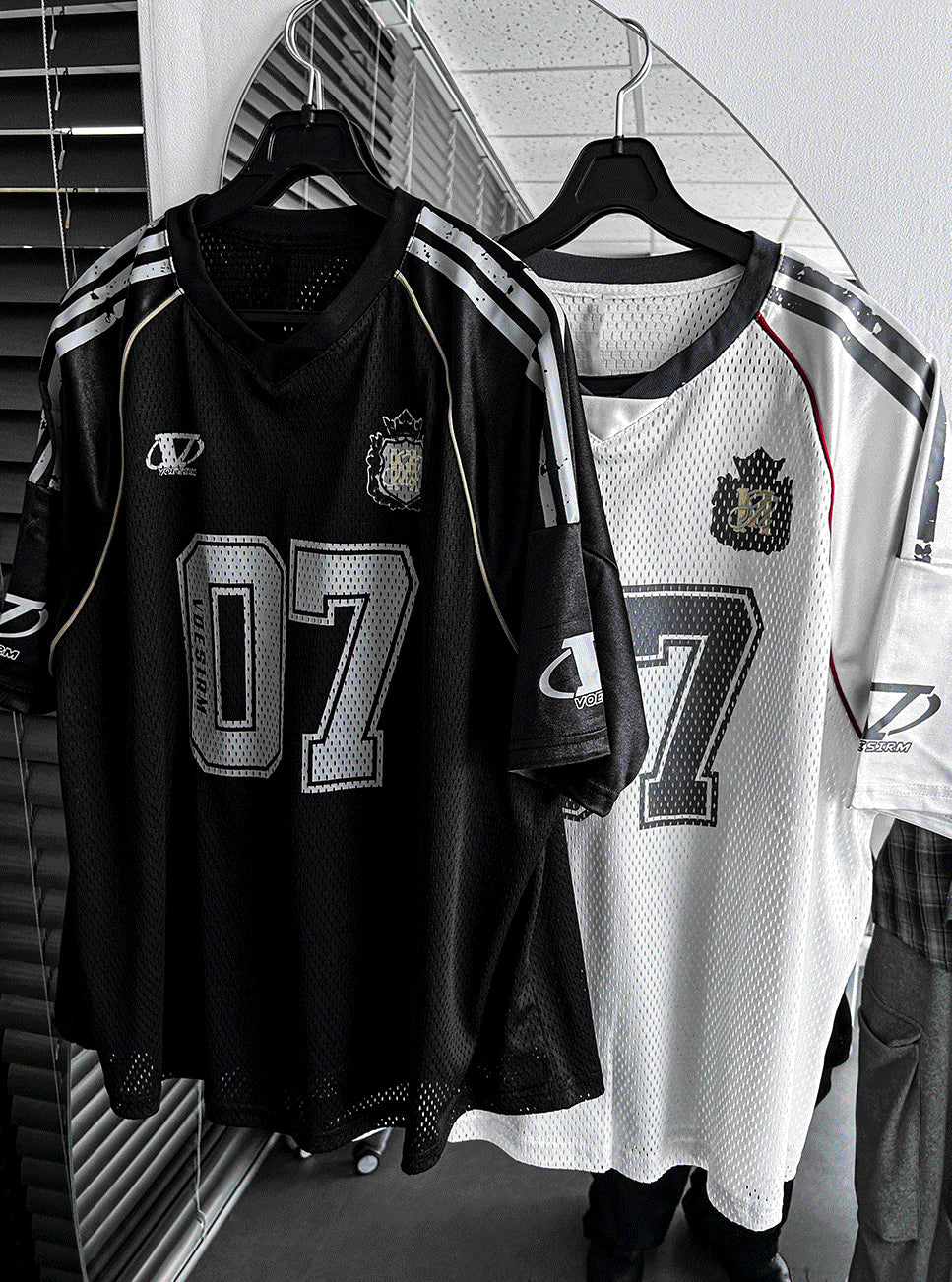 Matte Black & Silver White Track Short-Sleeve Tee