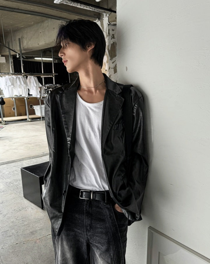Low Classic Leather Blazer Jacket