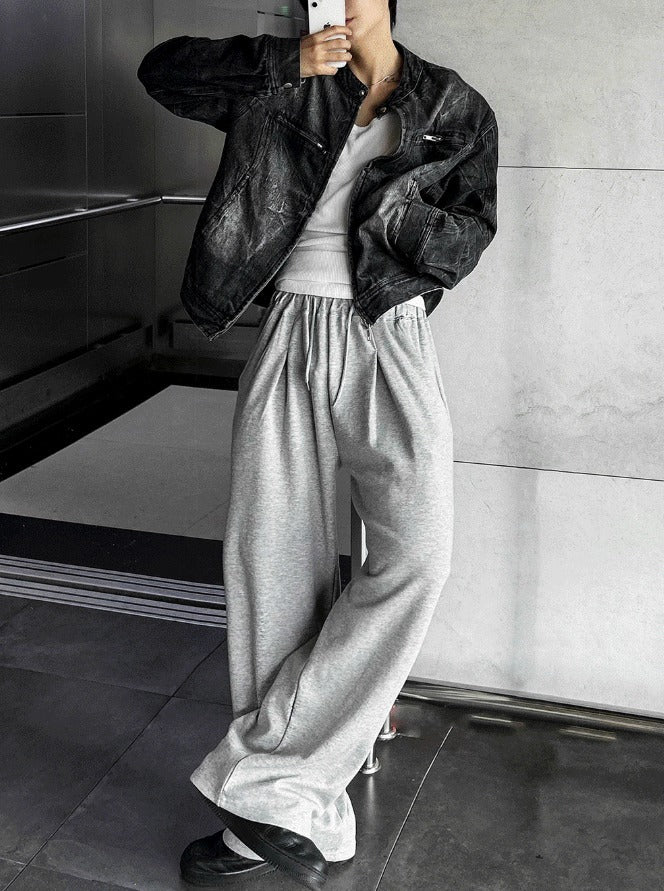 One-Tuck Wide Pants
