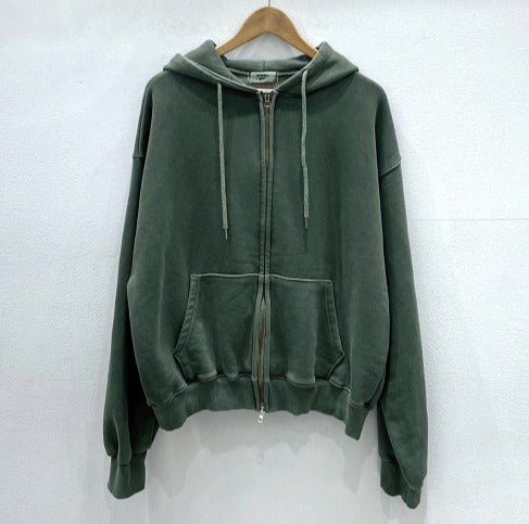 Pigment Washing Hoodie Zip-up