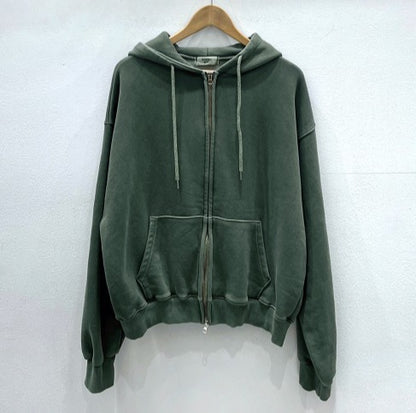 Pigment Washing Hoodie Zip-up
