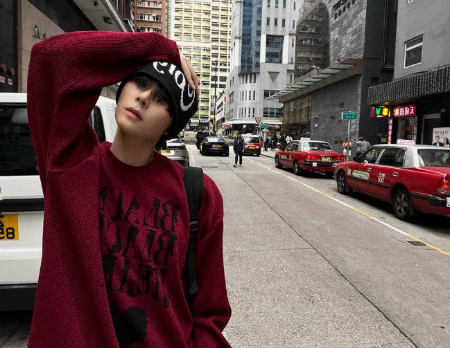 Black street knitwear