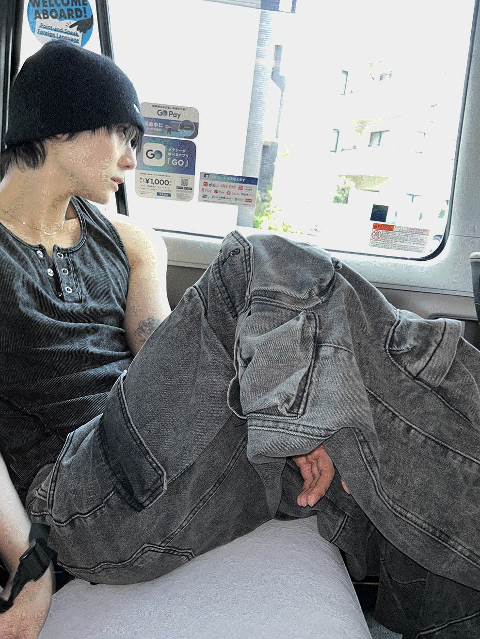 Featherlight Cargo Carpenter Wide Denim