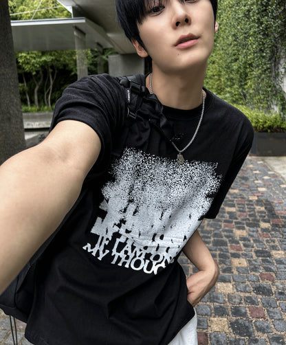 Blurry Lettering Short Sleeve Tee 4colors