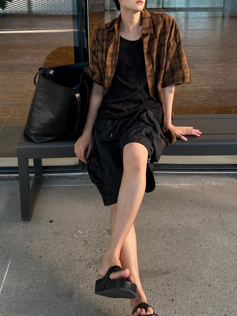 Parun Check Linen Short Sleeve Shirt