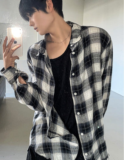 Cutting Detail Oversized Fit Shirt
