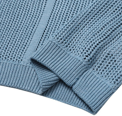 Open Collar Mesh Knit