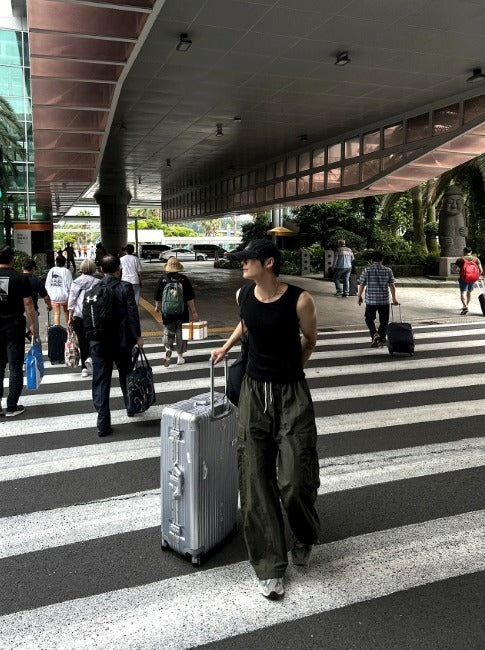 nylon cargo string pants