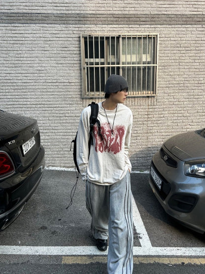 Piping Wide Sweat Sweat Pants