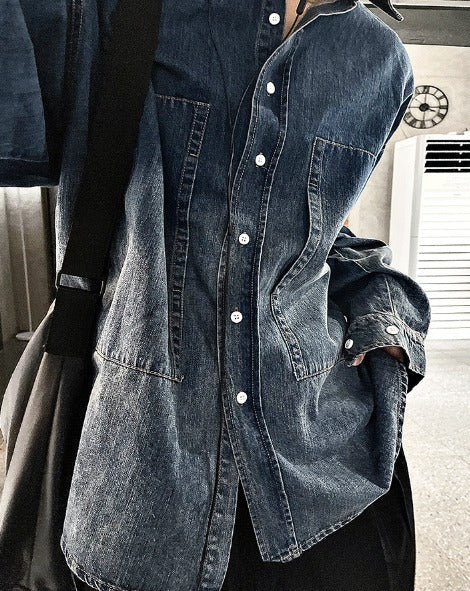 deep gradation denim shirts