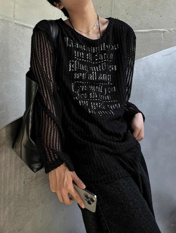 Munts Grunge Mesh Printed Knit