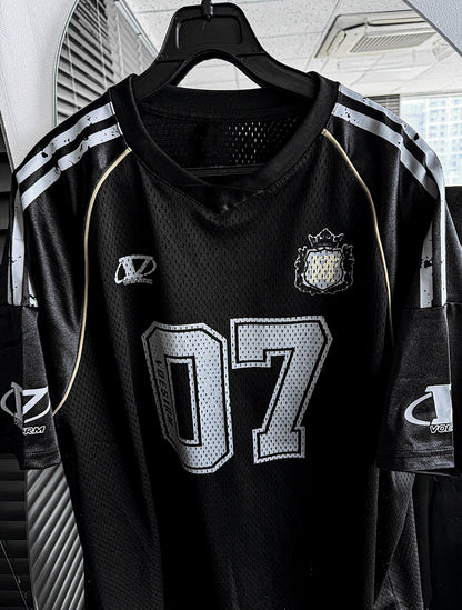 Matte Black & Silver White Track Short-Sleeve Tee