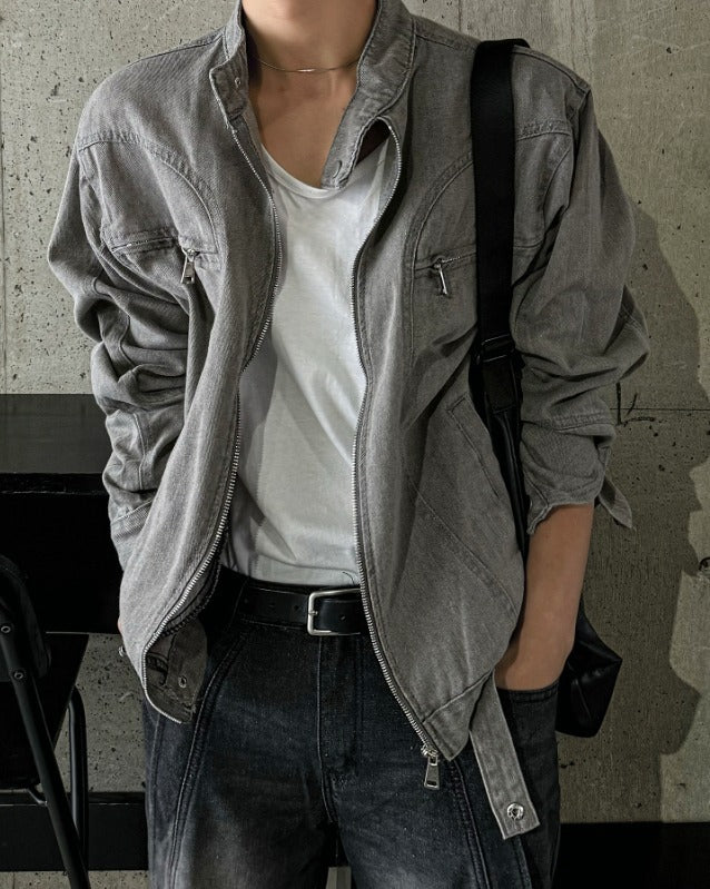 Inout U-neck Silk Long-Sleeved T-shirt