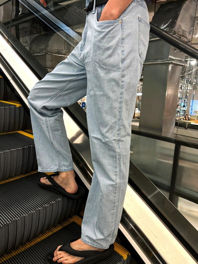 Summer Semi-Wide Denim Pants