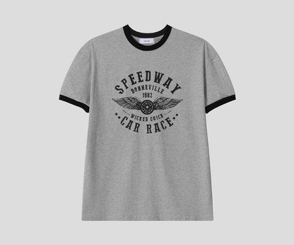 Printed Ringer Short-Sleeve Tee