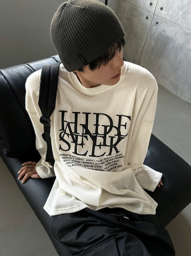 dope lettering knit long-sleeved