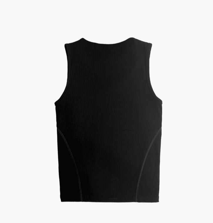 Muscle fit side stitch ribbed sleeveless for inner wear